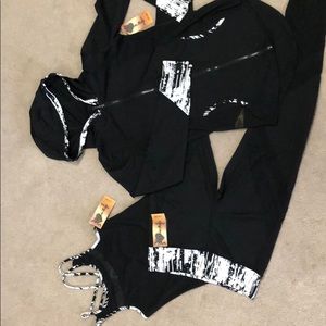 NWT Dolce Bonita M yoga set jacket tank leggings